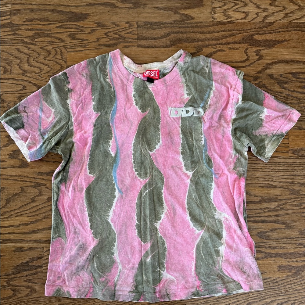 Diesel Pink and Green Short Sleeve Tee